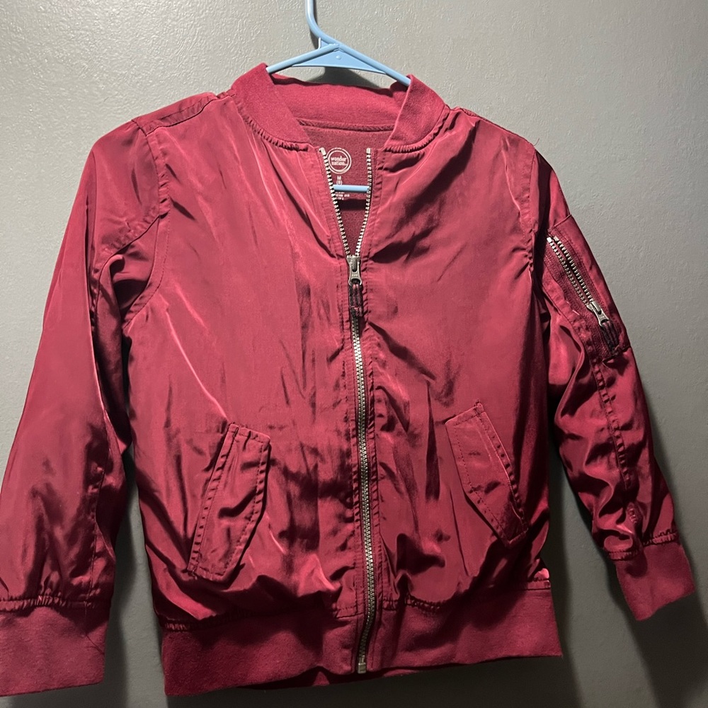 Girls sz 8 WonderNation lightweight maroon jacket.